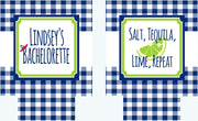 Gingham Party Huggers. Girls Weekend Bachelorette or Birthday Party Favors. NOLA, Austin, Asheville, Charleston, Savannah! Custom Party Fun!